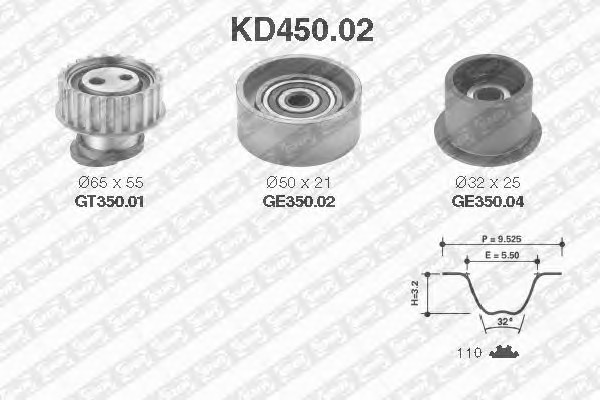 Комплект ГРМ SNR KD450.02