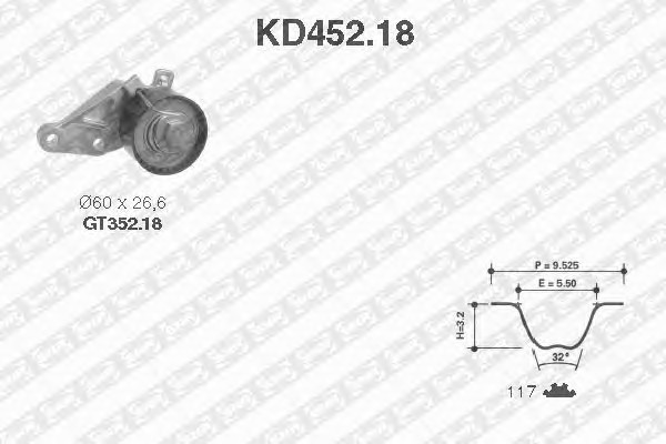 KD452.18 SNR Комплект ремня ГРМ