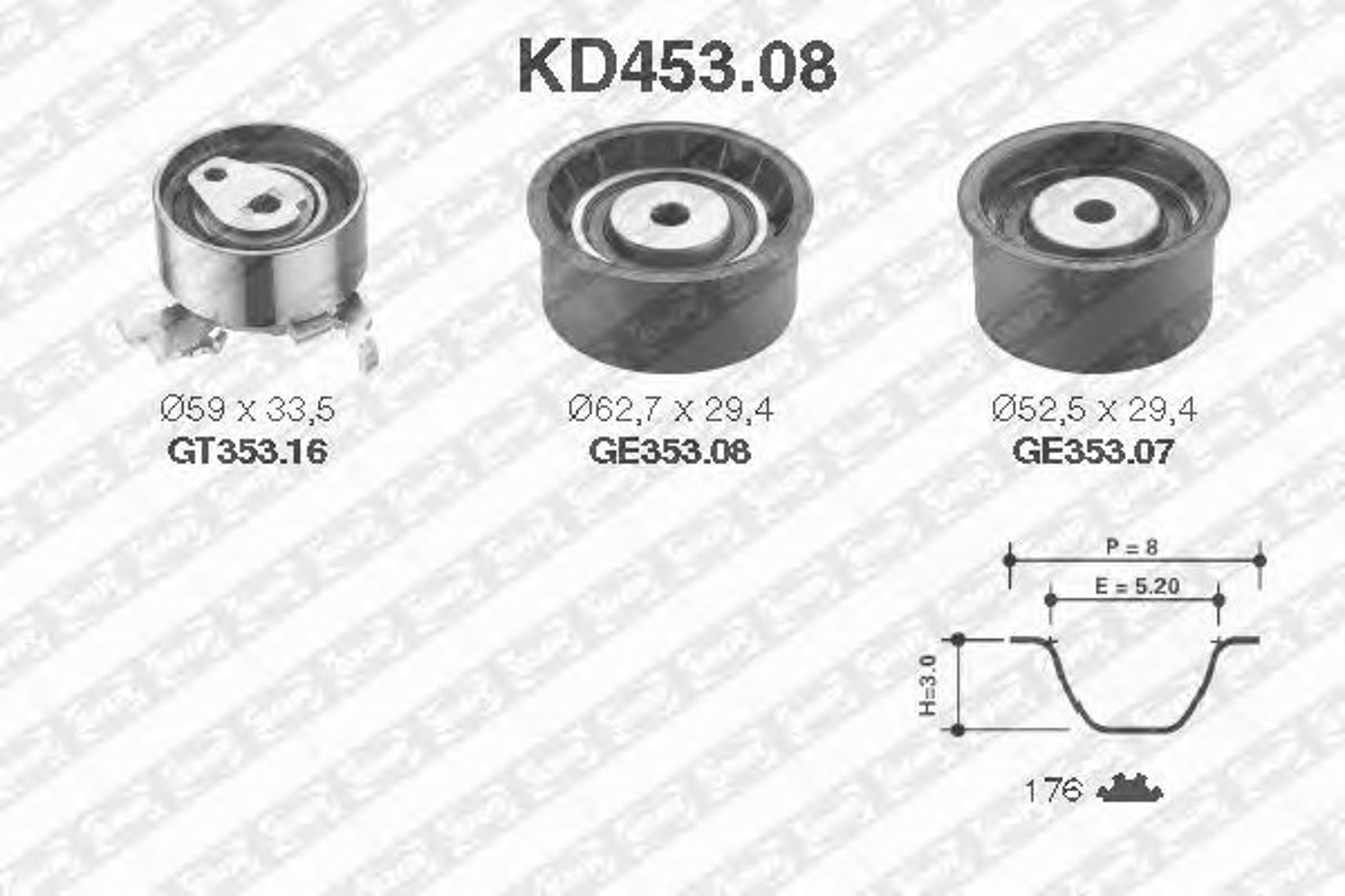 Комплект грм SNR KD453.08