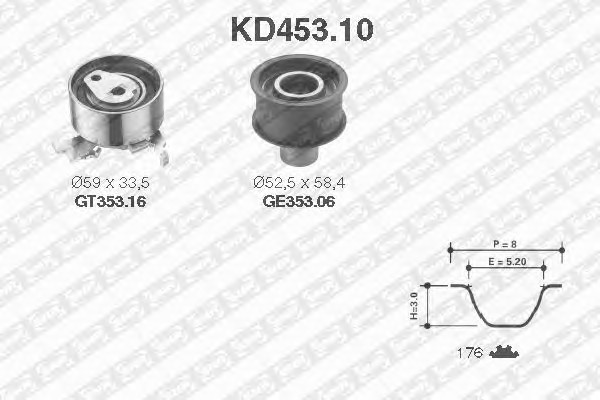 KD453.10 SNR Комплект ремня ГРМ