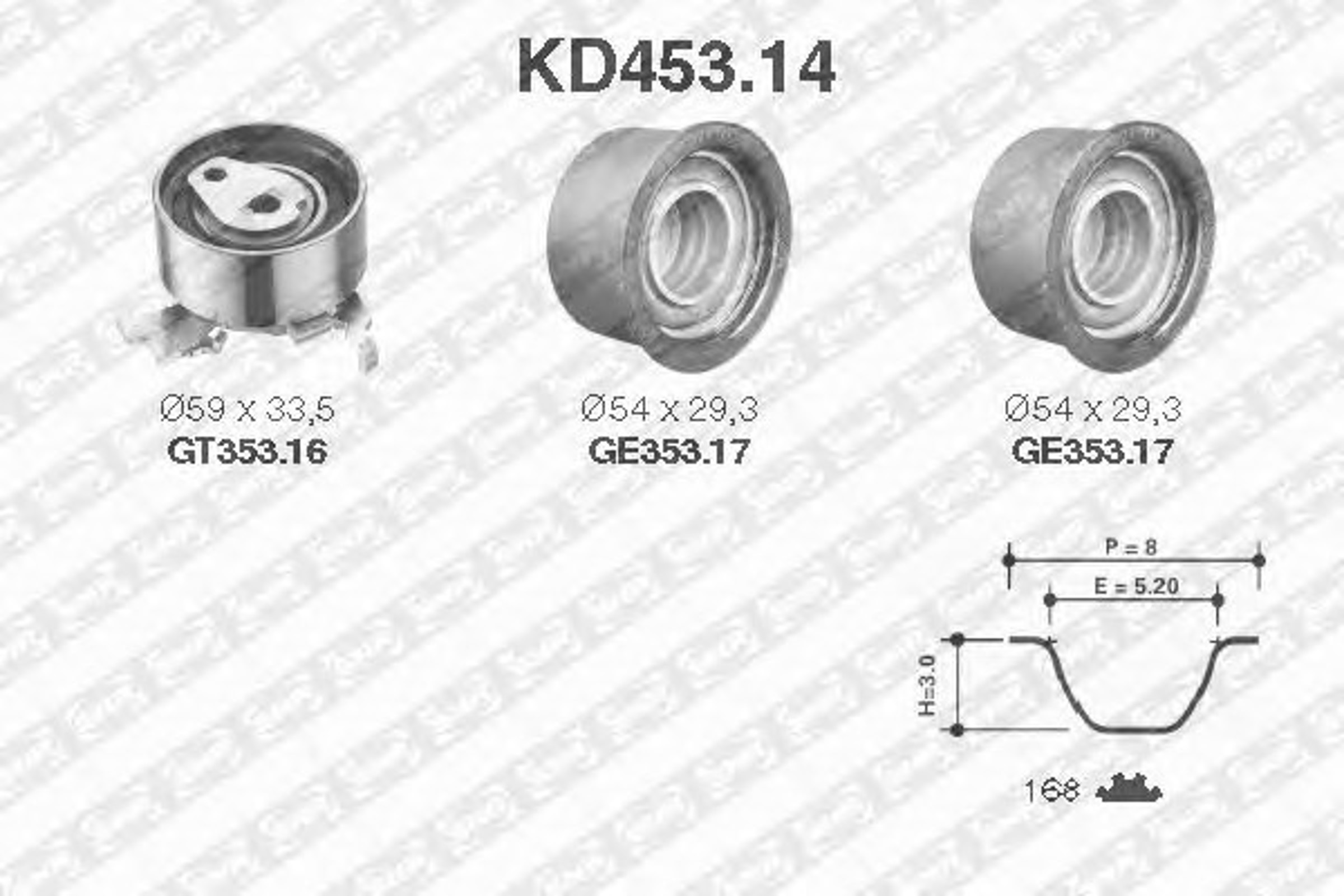 Комплект грм SNR KD453.14