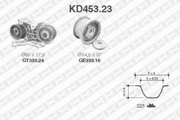 KD453.23 SNR Комплект ремня ГРМ