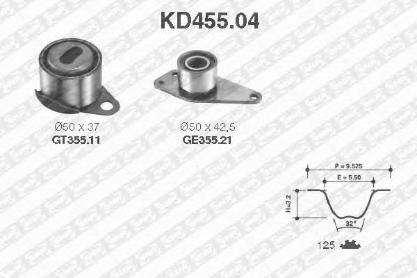 KD455.04 SNR Комплект ремня ГРМ