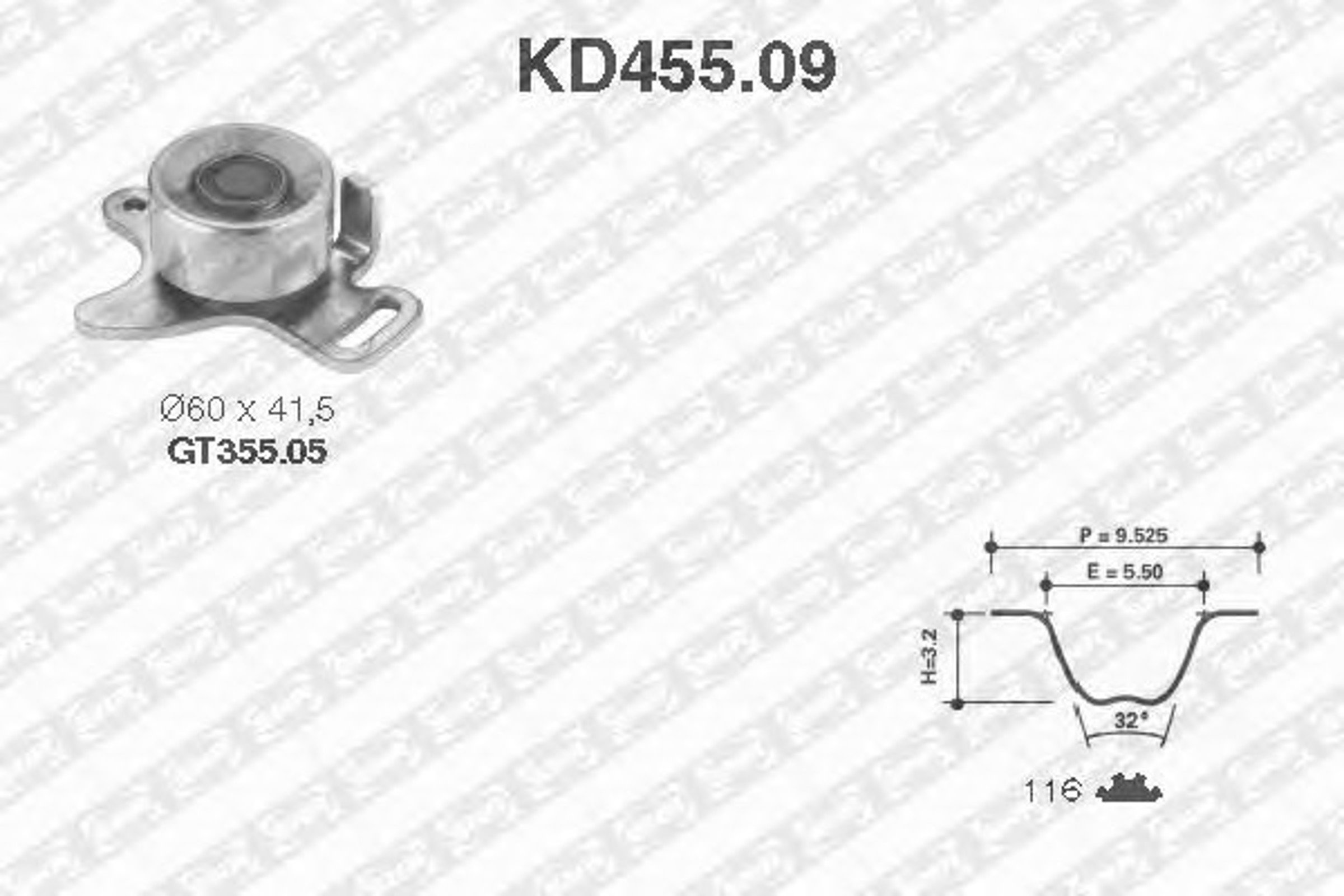 Комплект грм SNR KD455.09