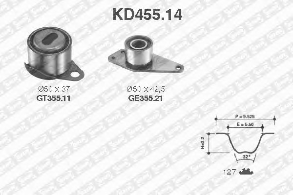 KD455.14 SNR Комплект ремня ГРМ