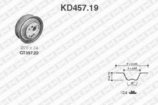 KD457.19 SNR Комплект ремня ГРМ