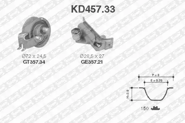 KD457.33 SNR Комплект ремня ГРМ