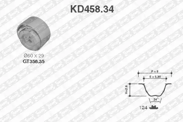 KD458.34 SNR Комплект ремня ГРМ