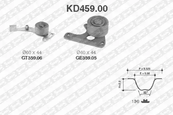 KD459.00 SNR Комплект ремня ГРМ