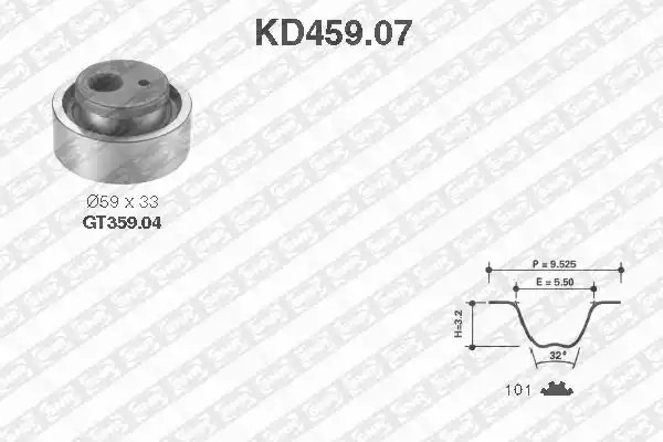 KD459.07 SNR Комплект ремня ГРМ