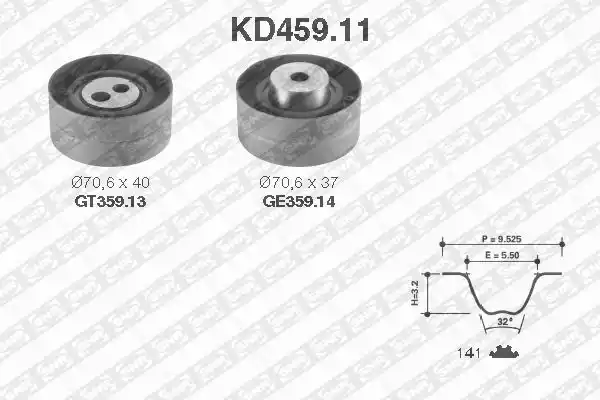 KD459.11 SNR Комплект ремня ГРМ