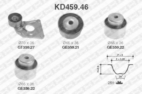 Комплект ГРМ SNR KD45946