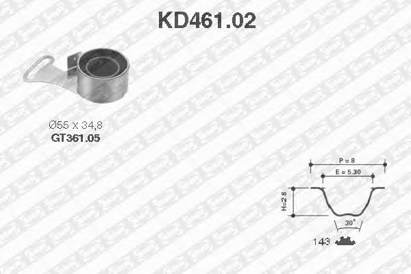 KD461.02 SNR Комплект ремня ГРМ