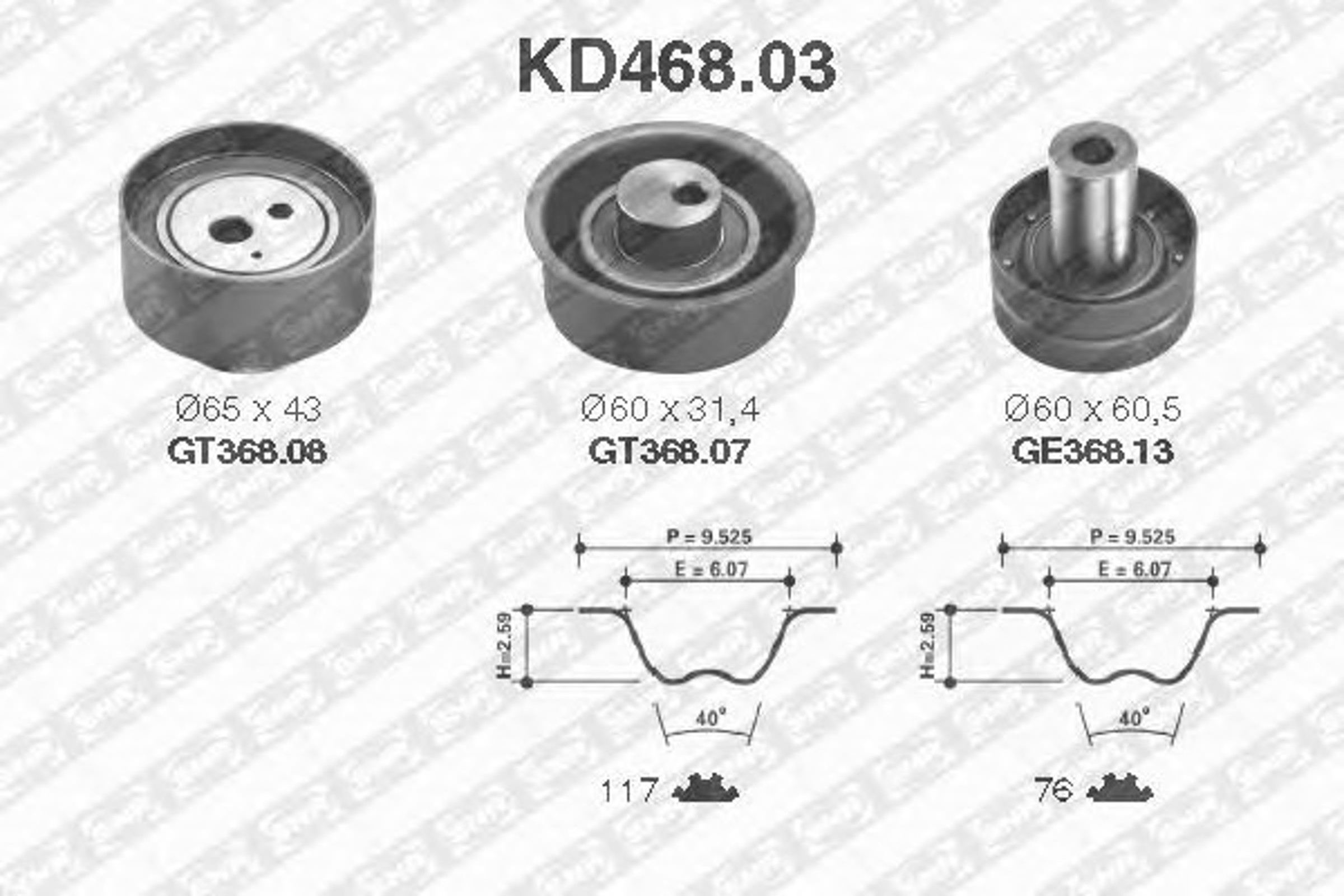 Комплект ремня грм SNR KD468.03