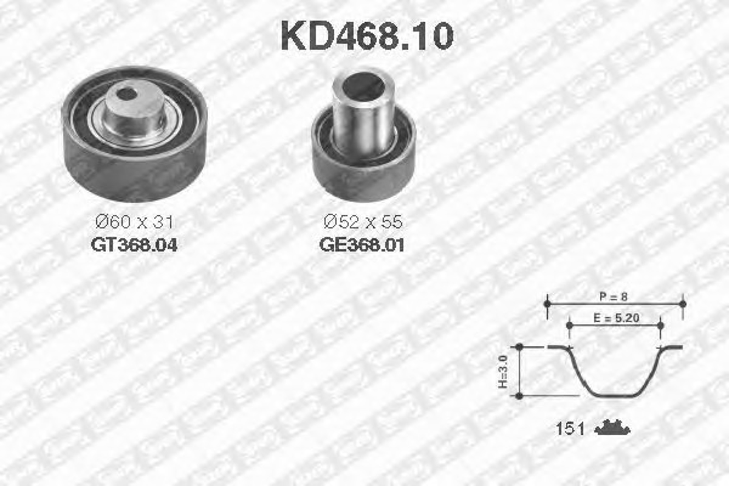 Комплект грм SNR KD468.10