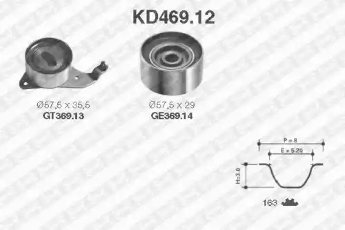 KD46912 SNR комплект ремня ГРМ