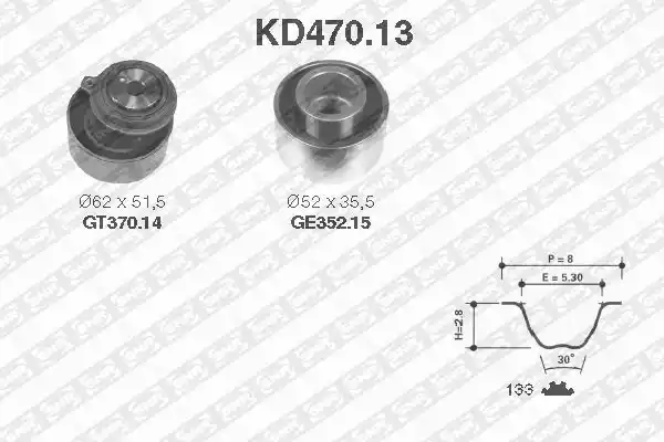 KD470.13 SNR Комплект ремня ГРМ