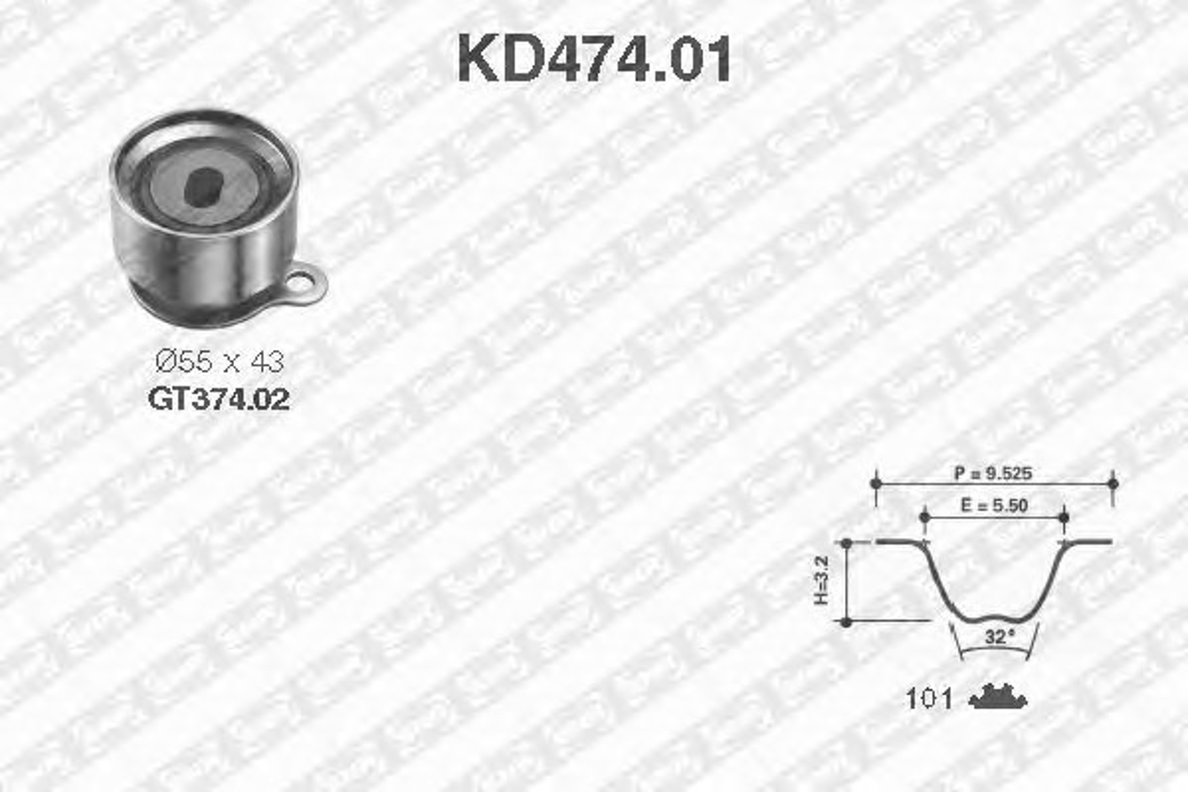 Комплект грм SNR KD474.01