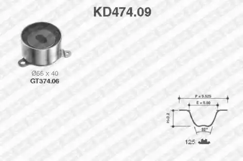 Комплект ГРМ SNR KD474.09