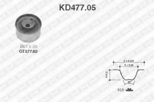 KD47705 SNR Комплект ГРМ