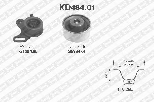 KD484.01 SNR Комплект ремня ГРМ