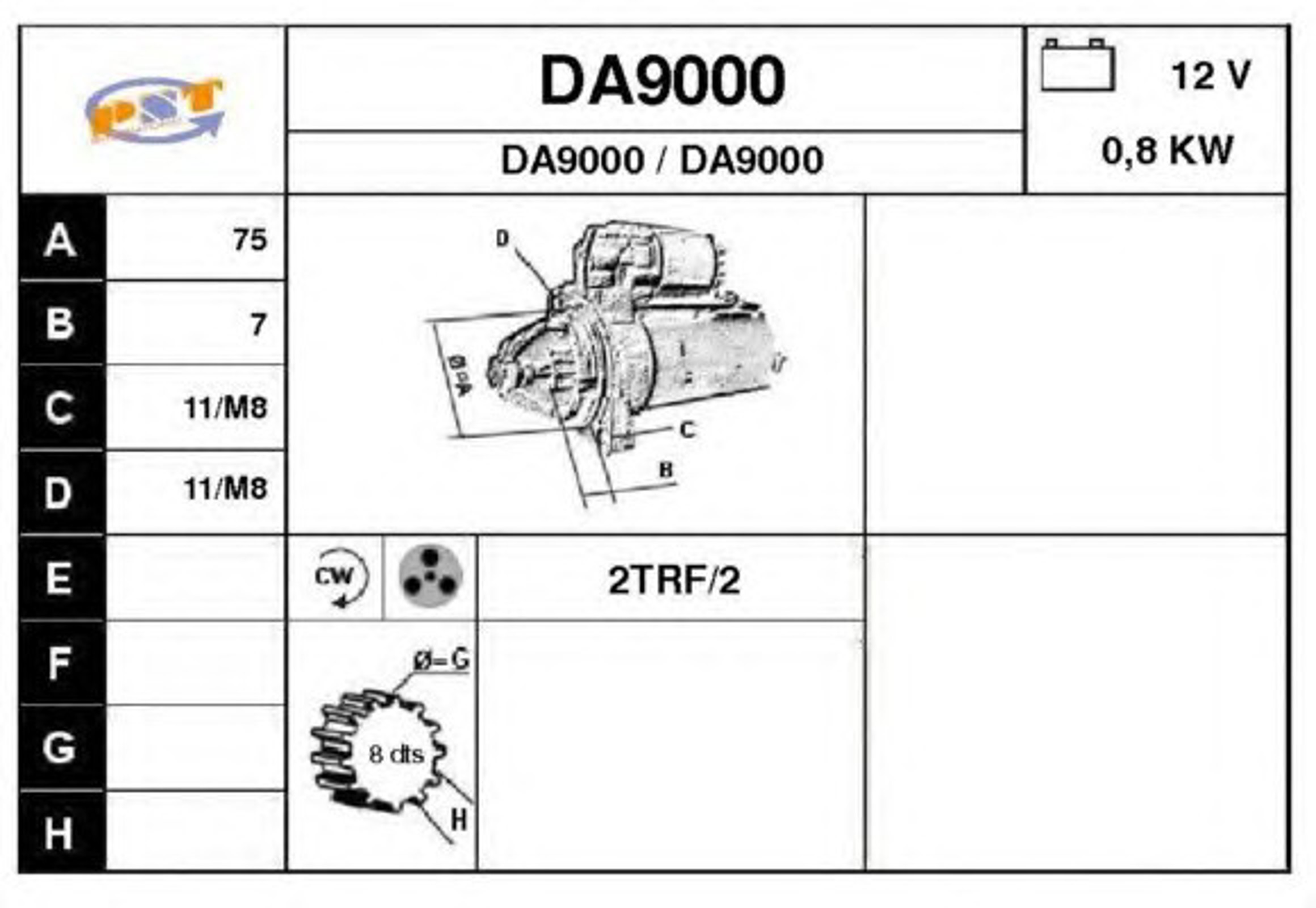 Стартер SNRA DA9000