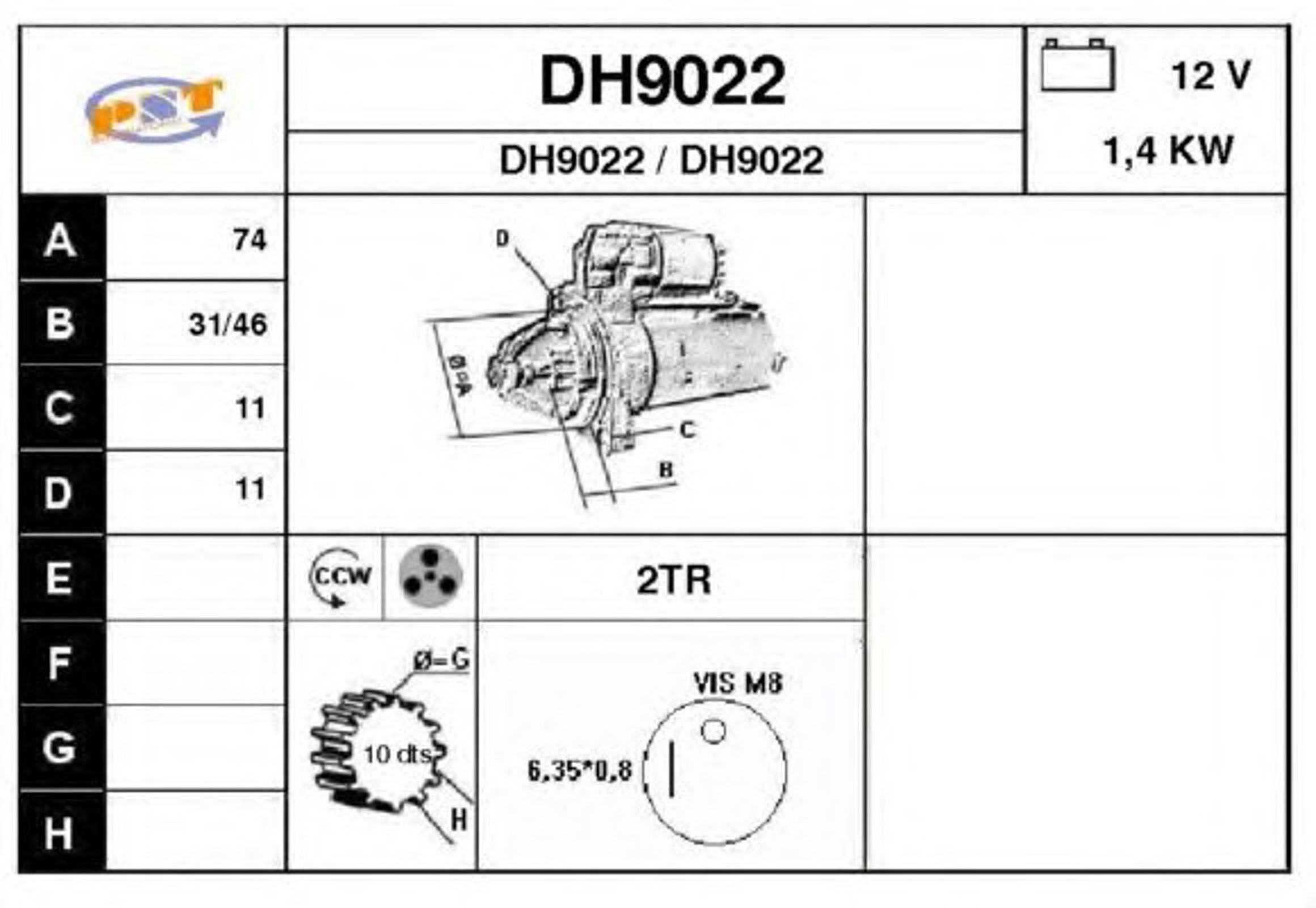 Стартер SNRA DH9022