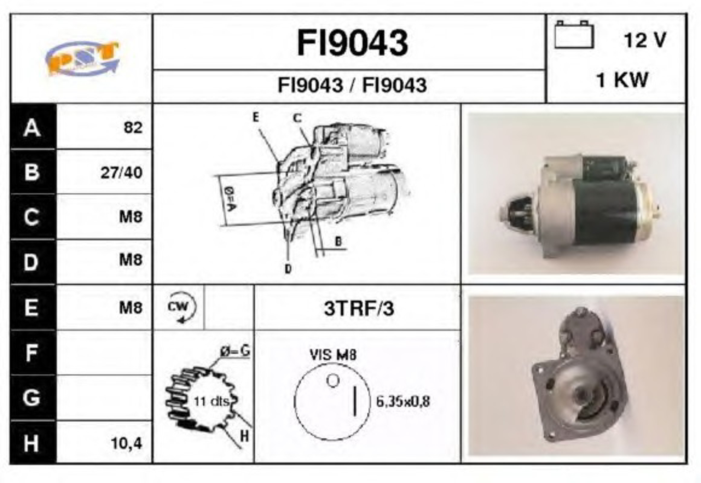 Стартер SNRA FI9043