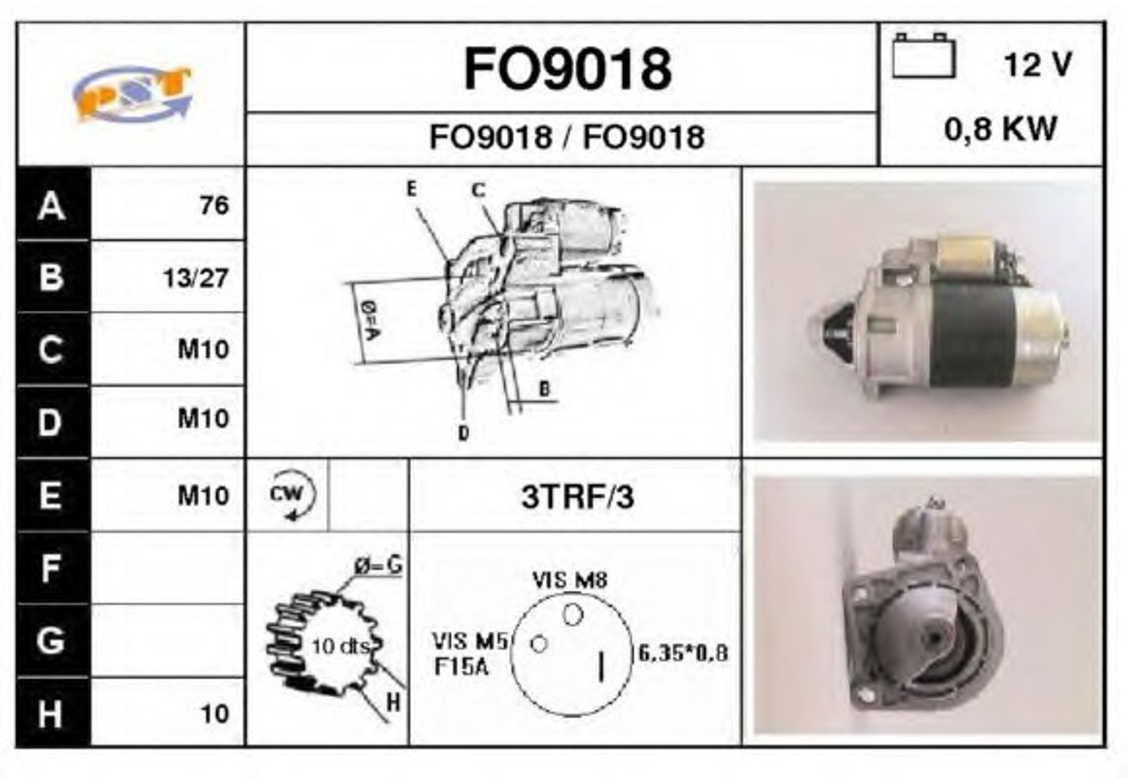 Стартер SNRA FO9018