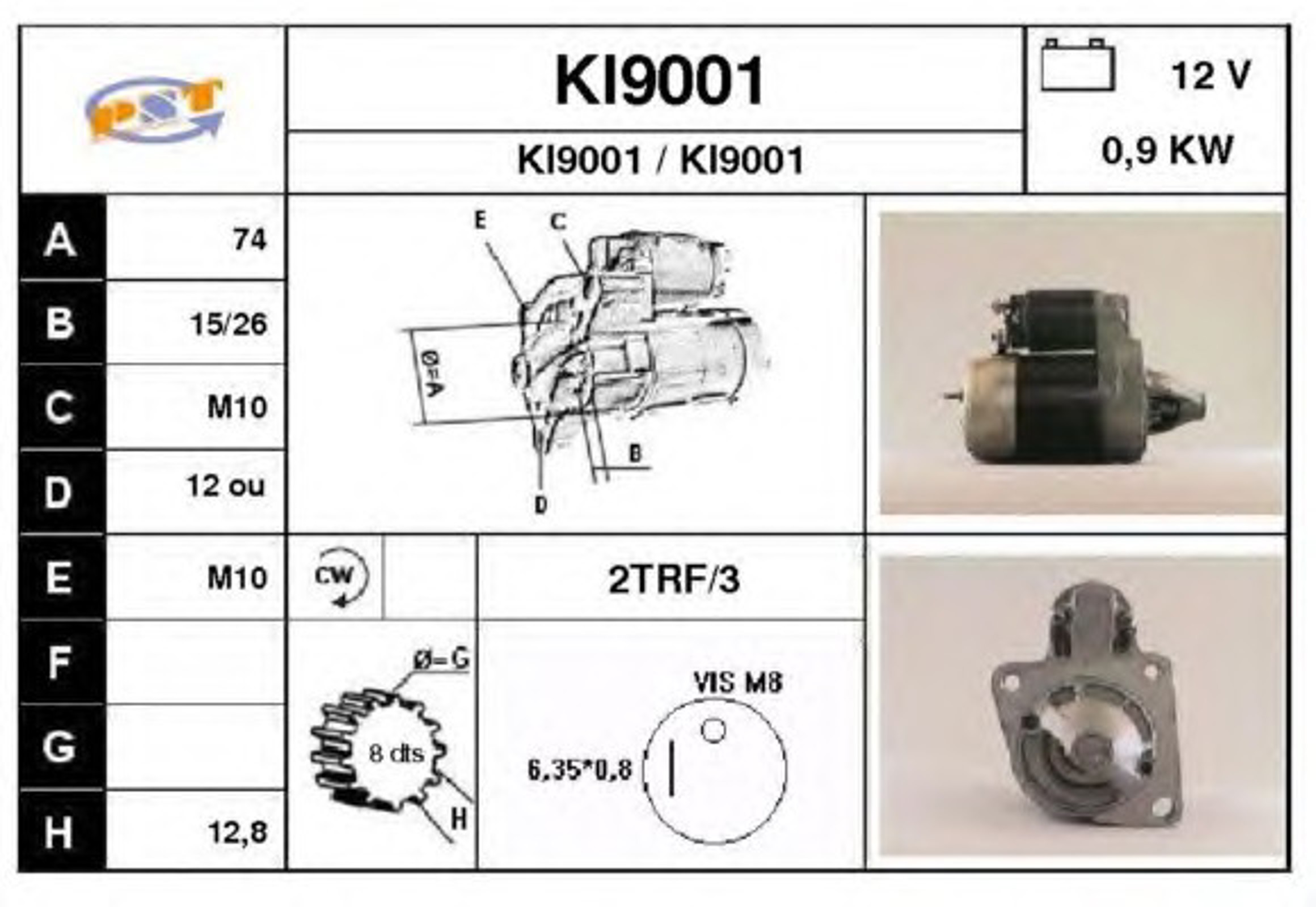 Стартер SNRA KI9001