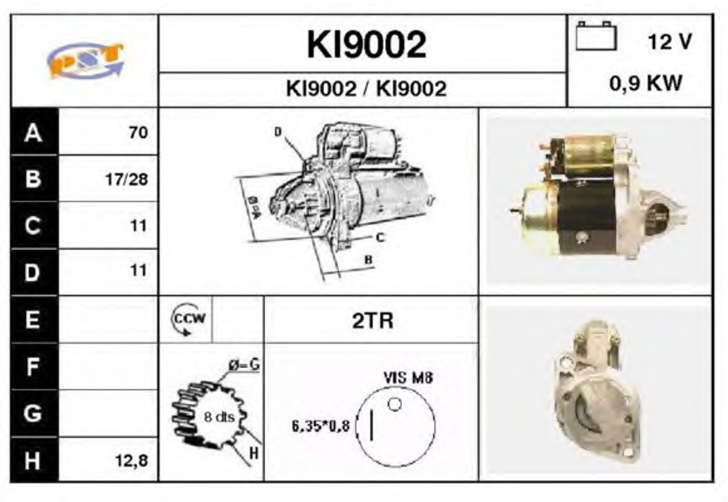 Стартер SNRA KI9002