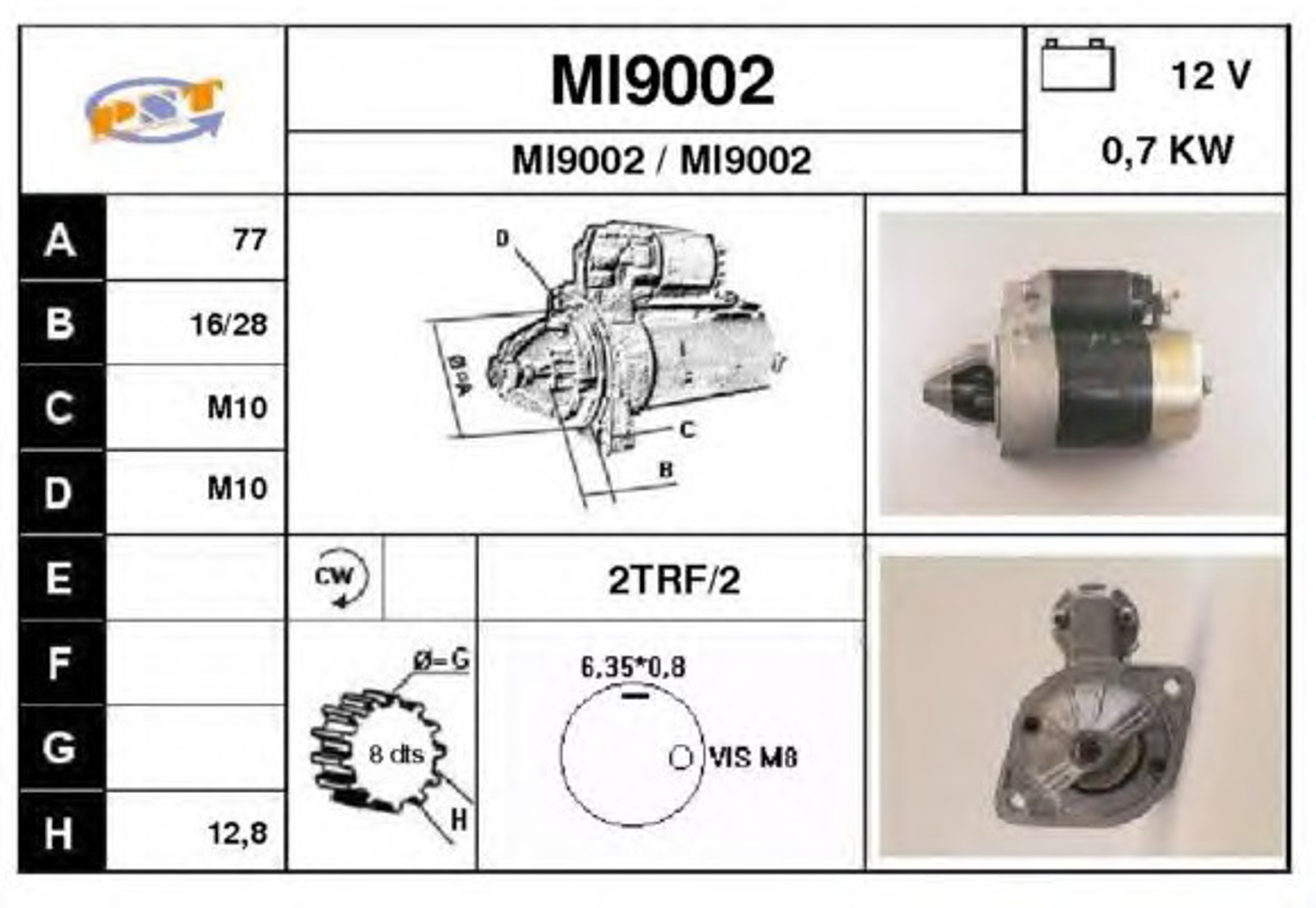 Стартер SNRA MI9002