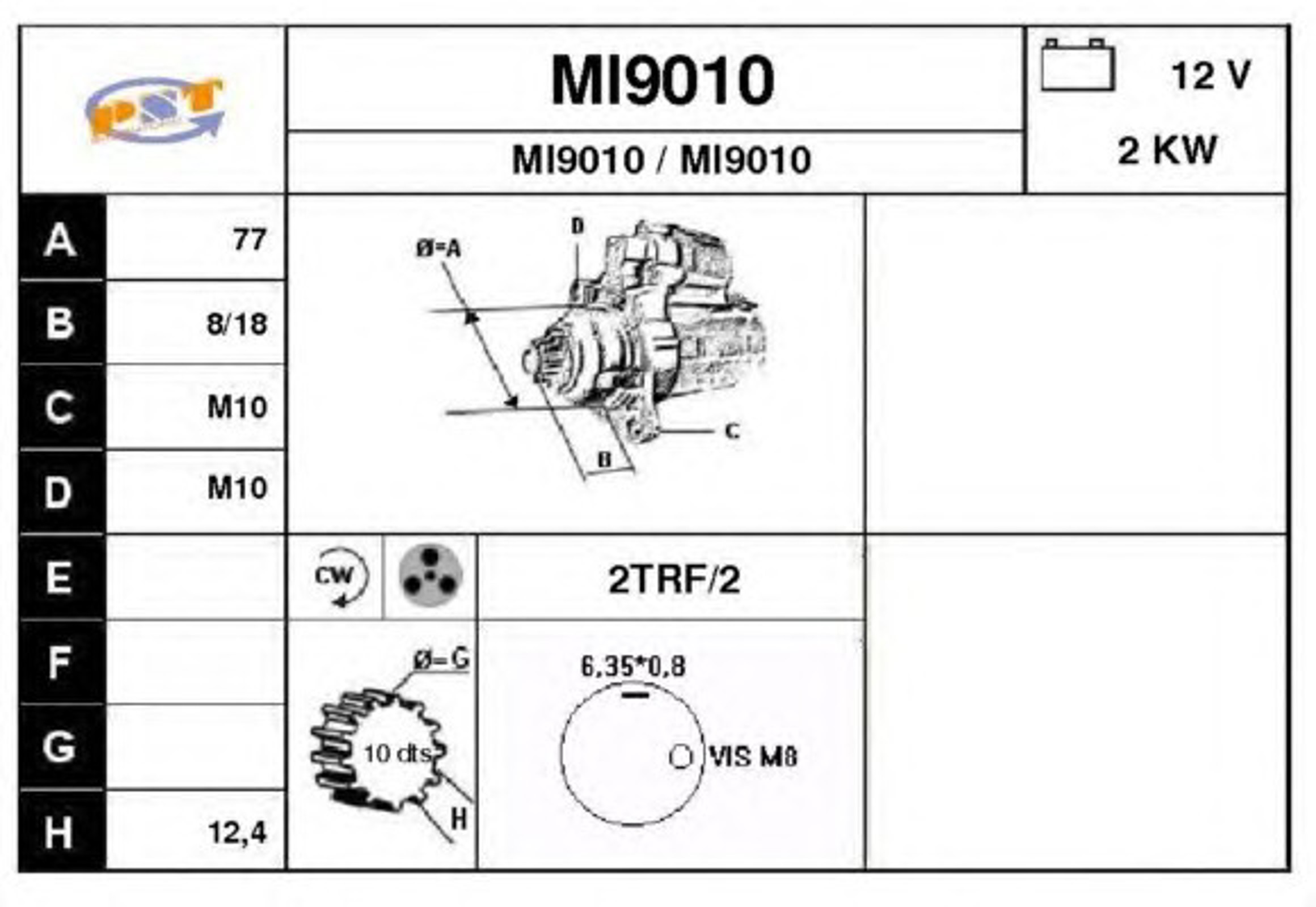 Стартер SNRA MI9010