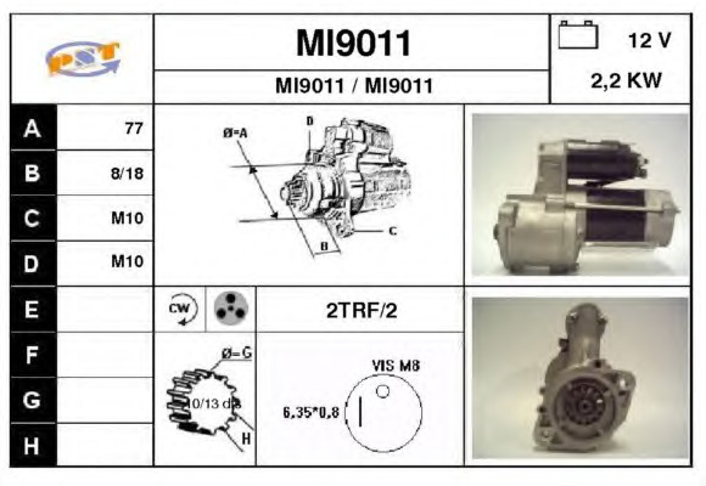 Стартер SNRA MI9011