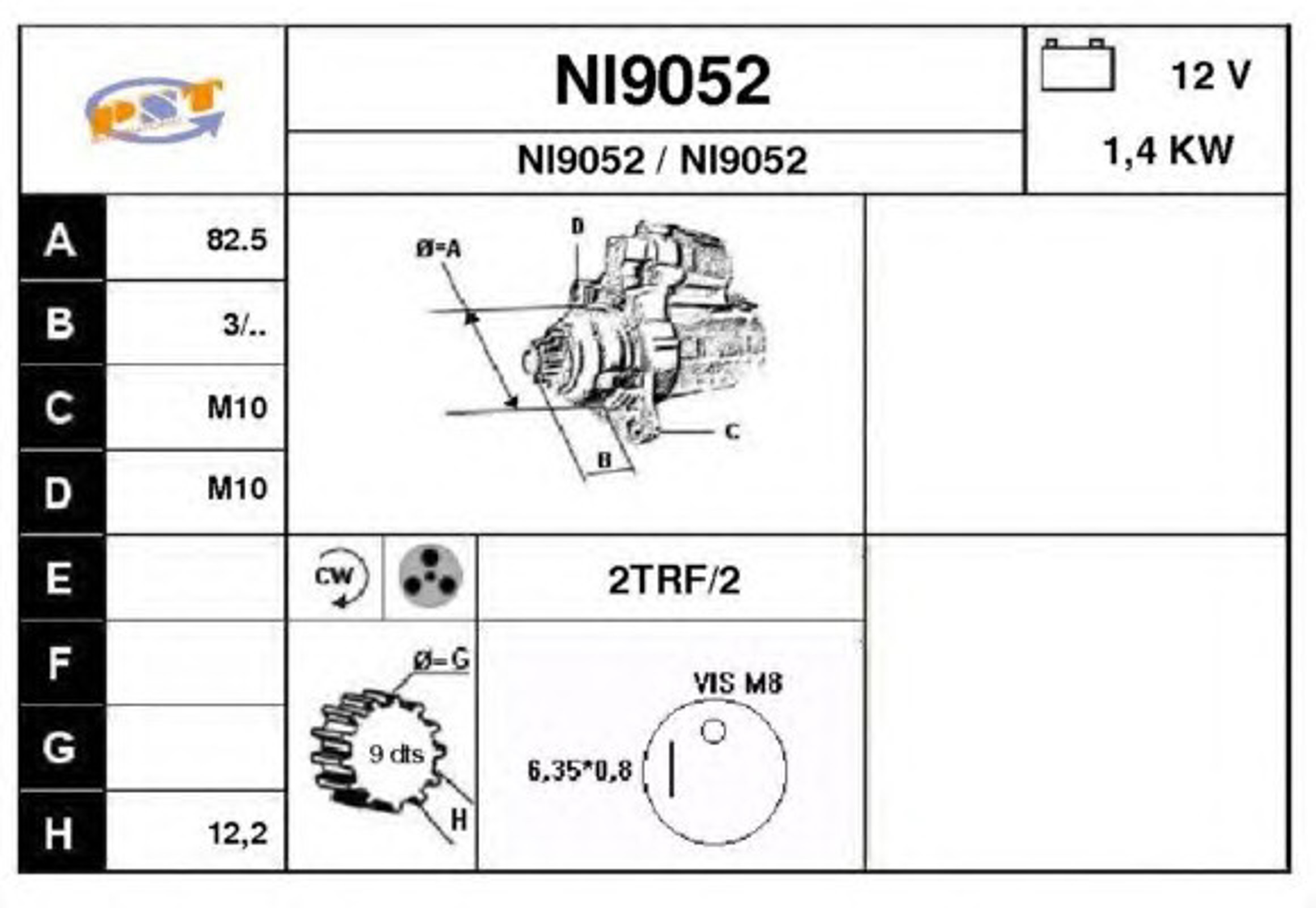 Стартер SNRA NI9052