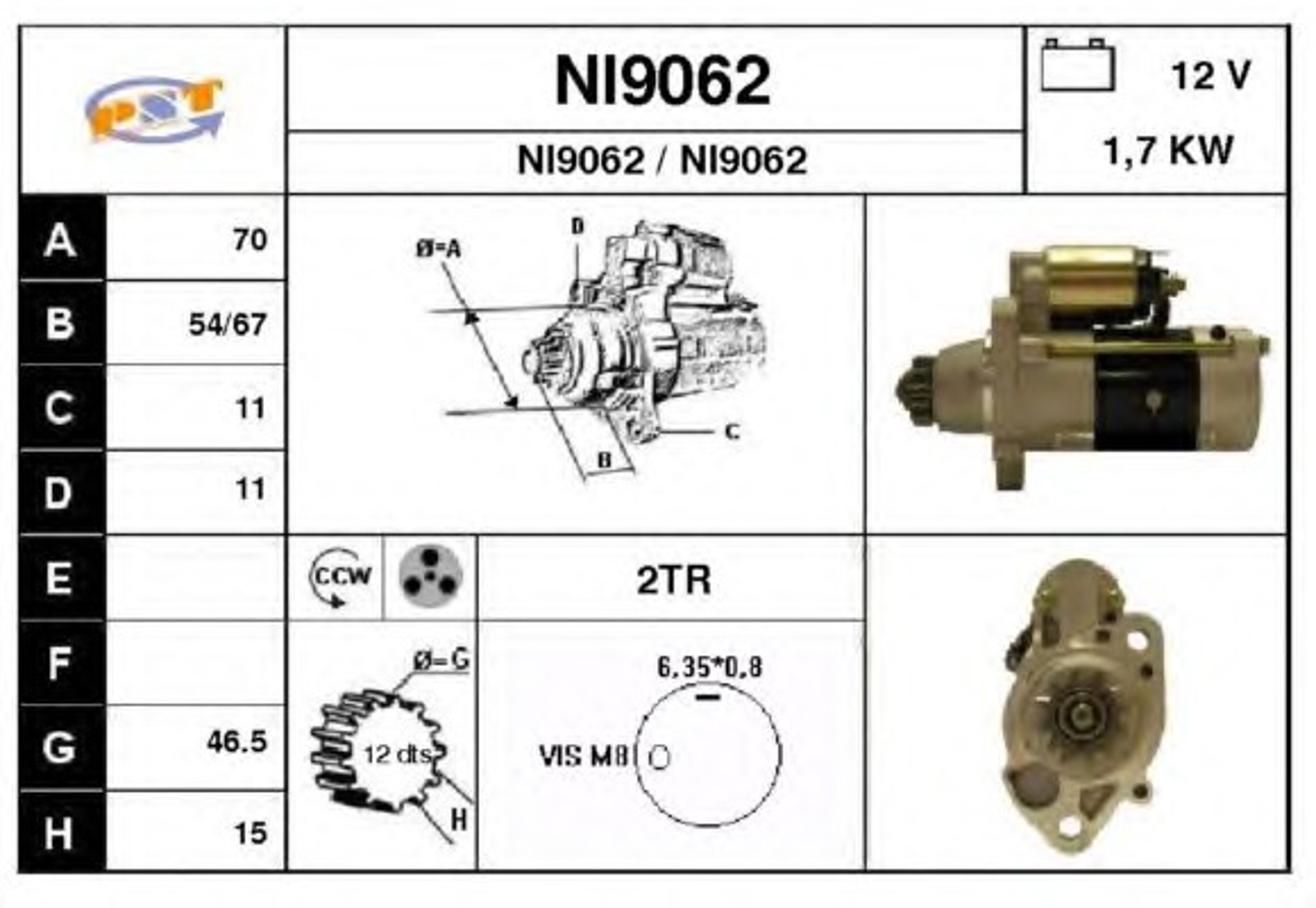 Стартер SNRA NI9062