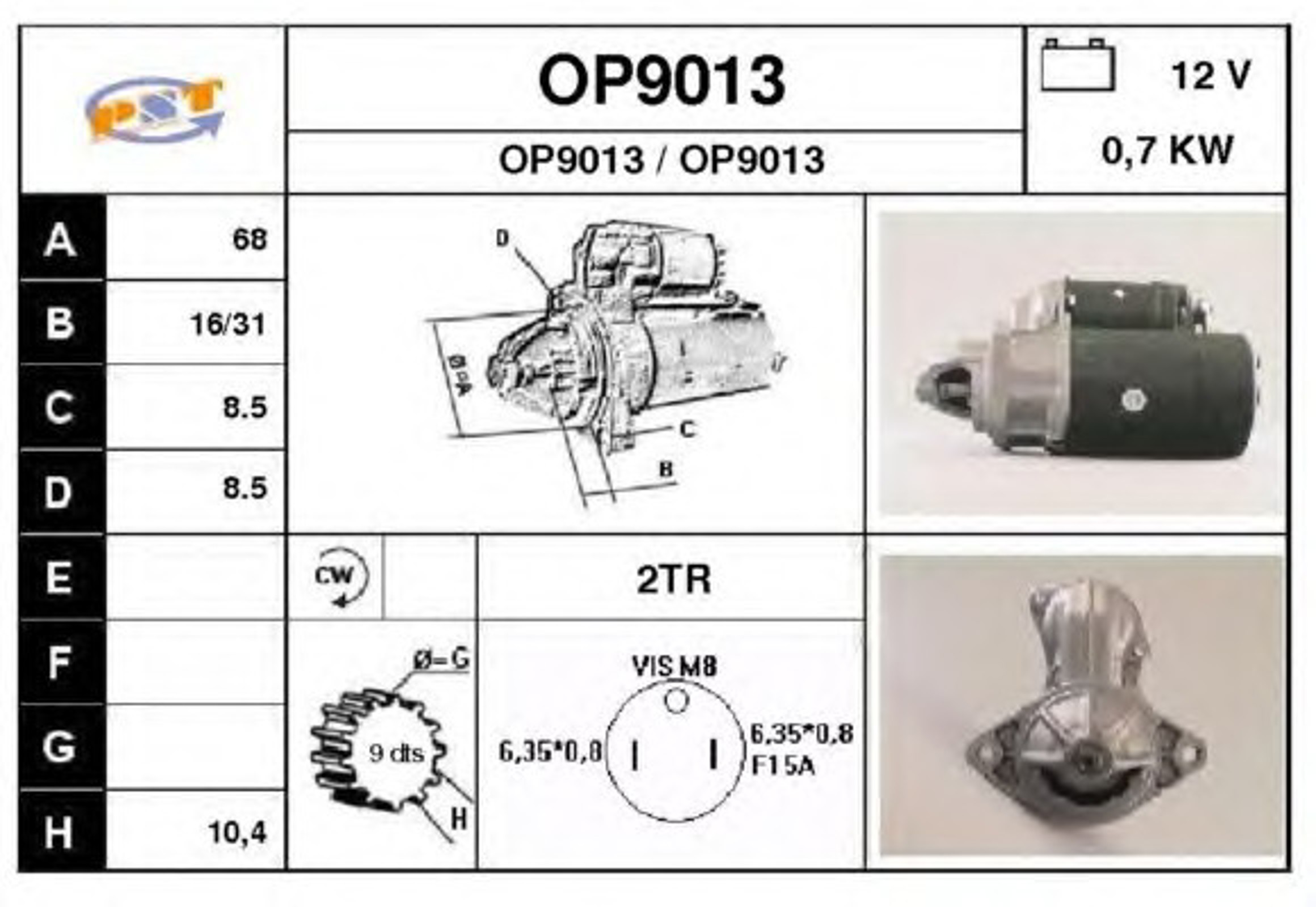 Стартер SNRA OP9013
