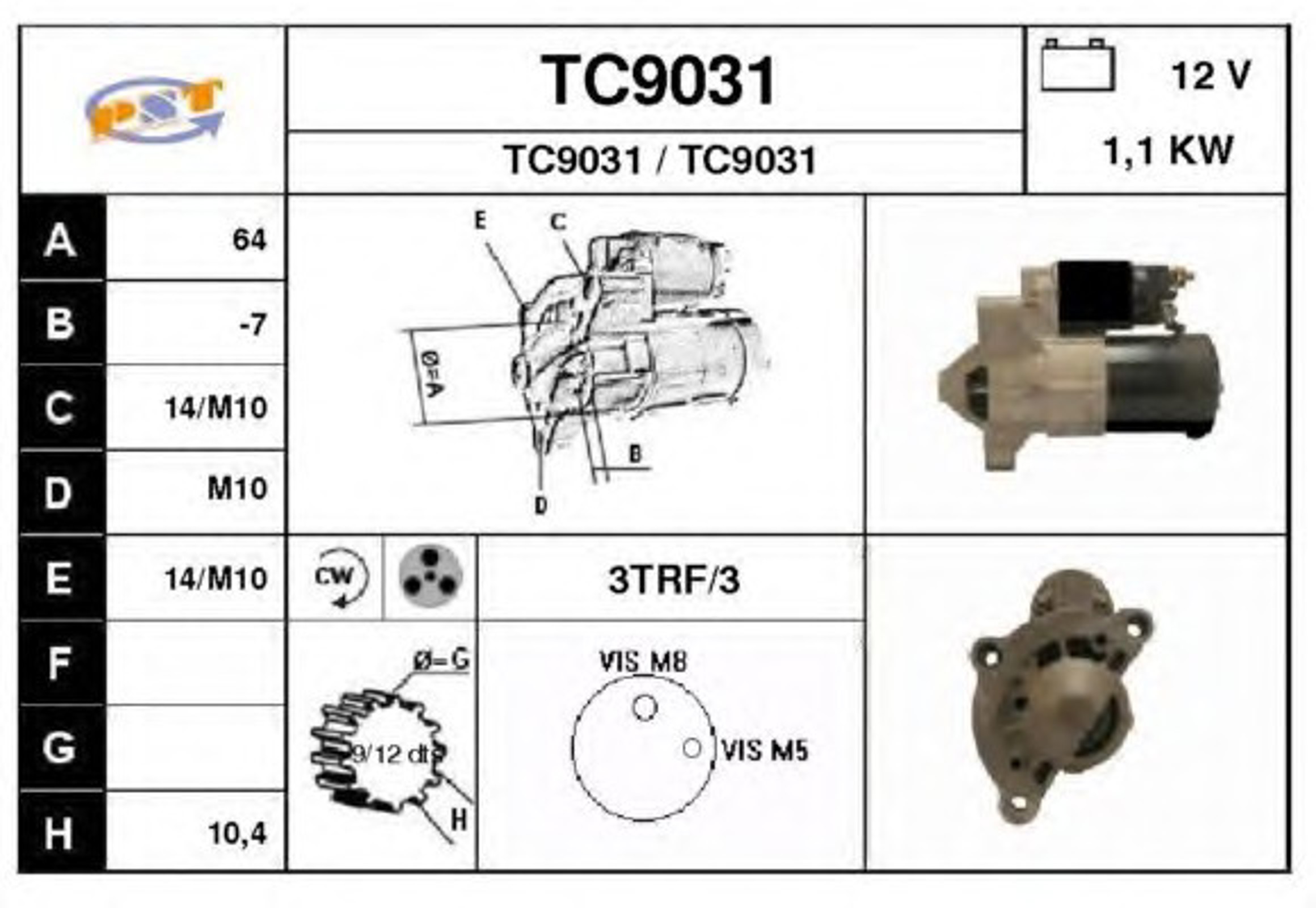 Стартер SNRA TC9031