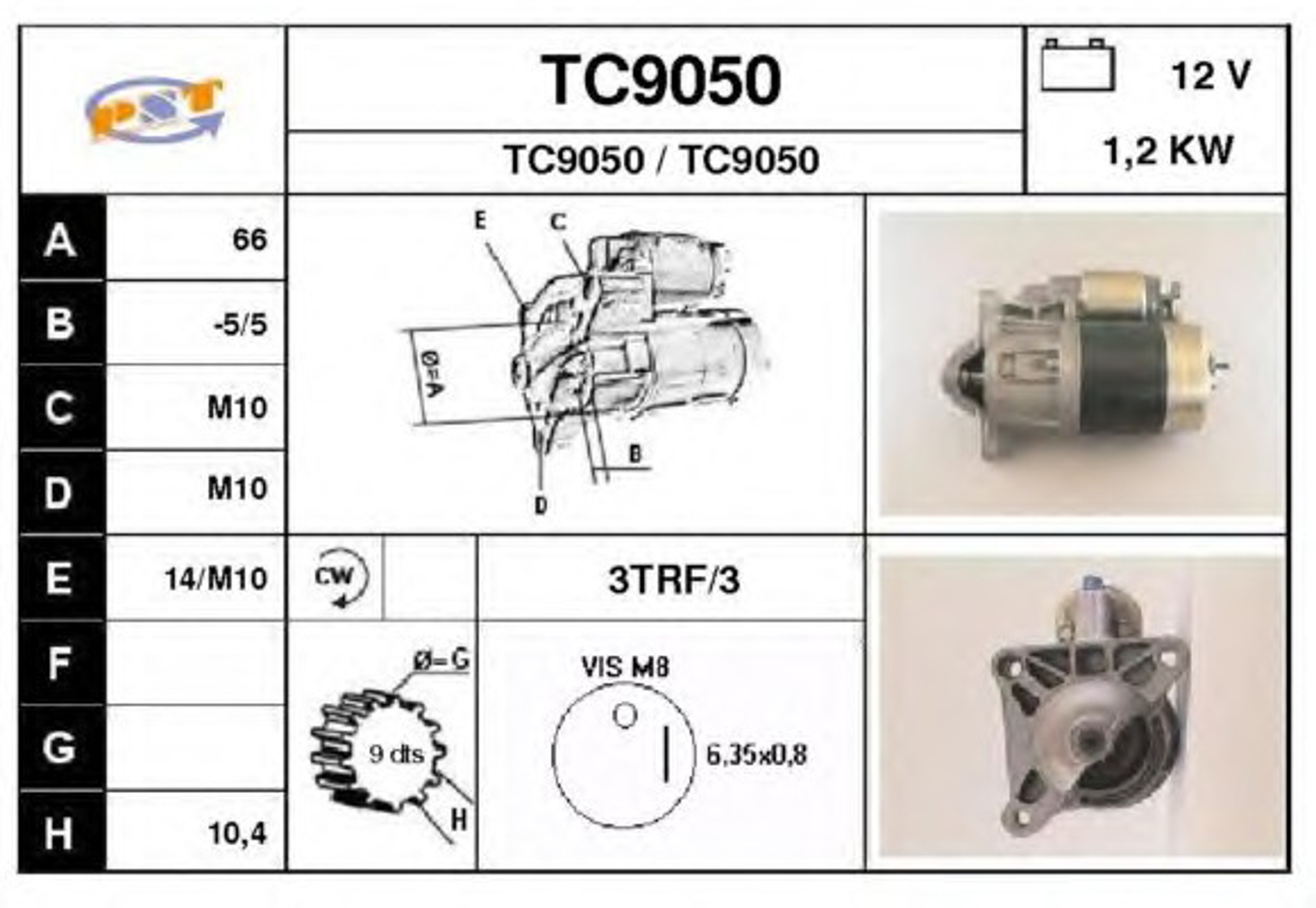 Стартер SNRA TC9050
