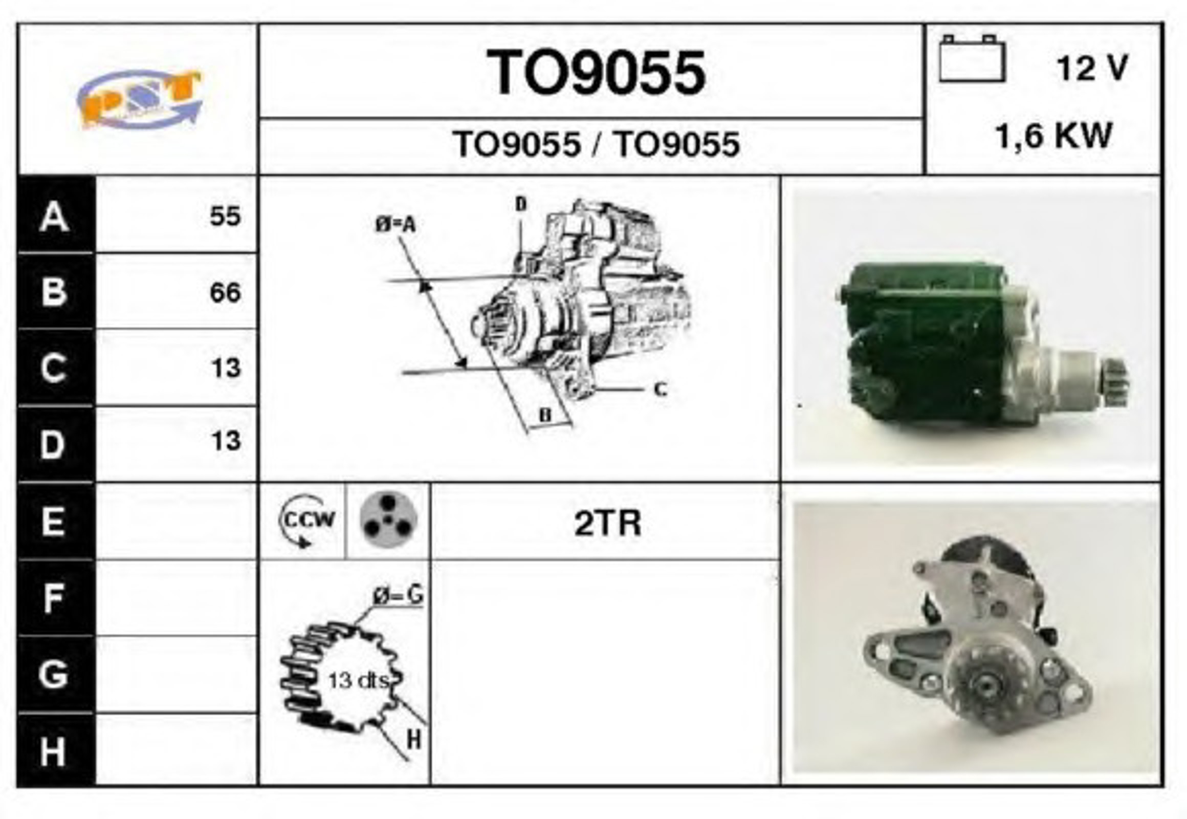 Стартер SNRA TO9055