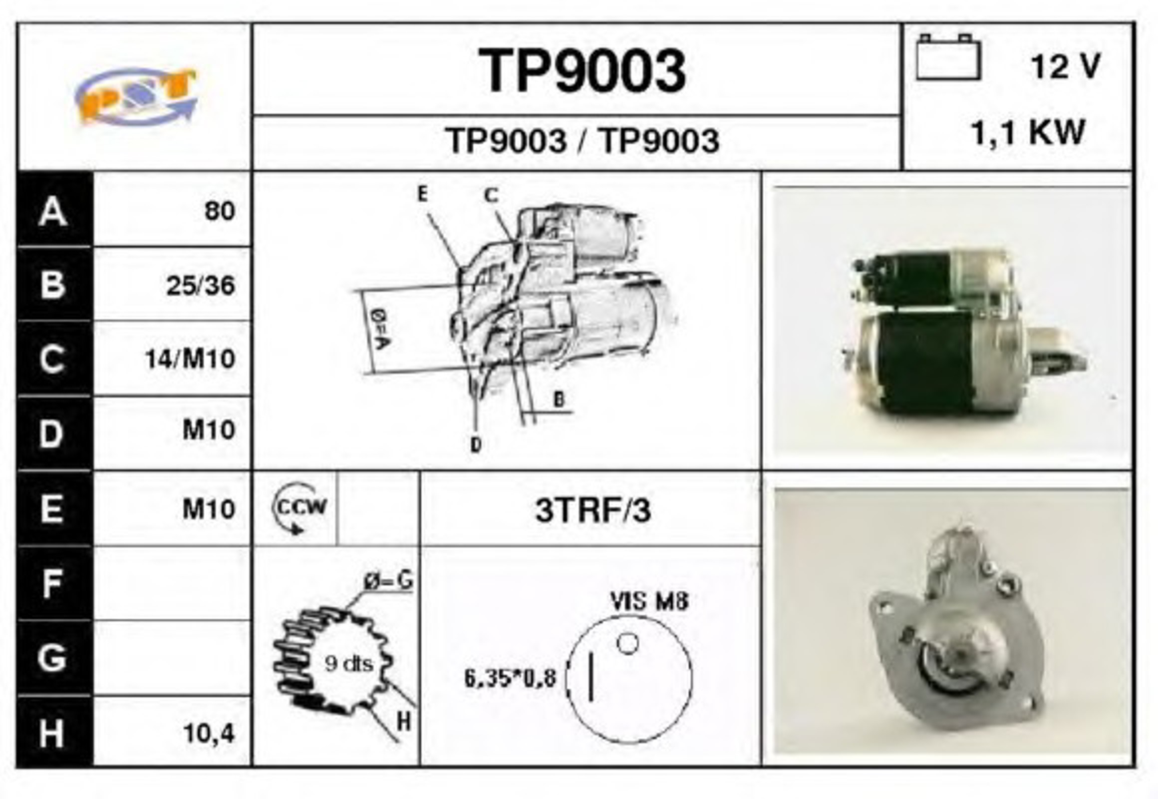 Стартер SNRA TP9003