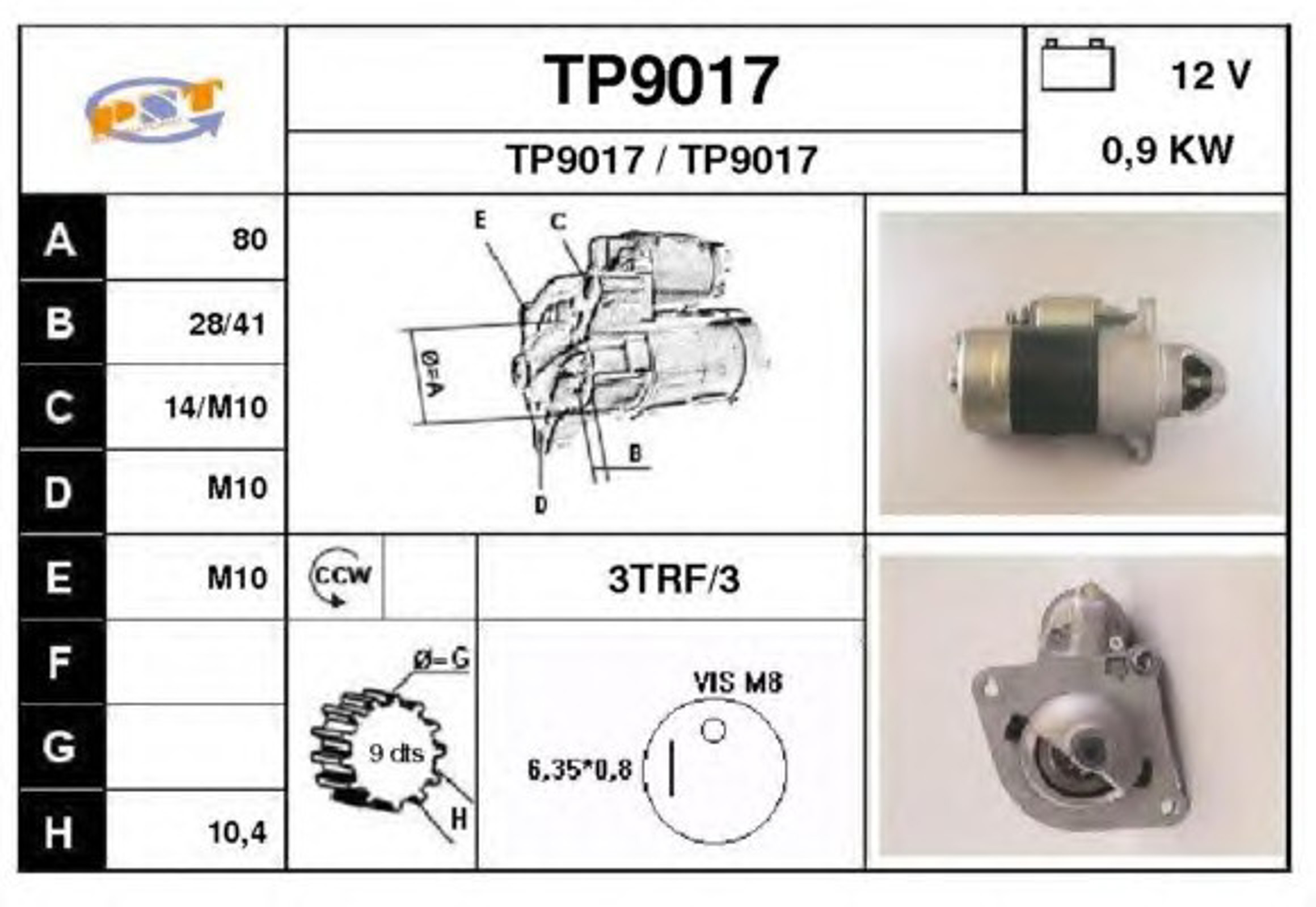 Стартер SNRA TP9017