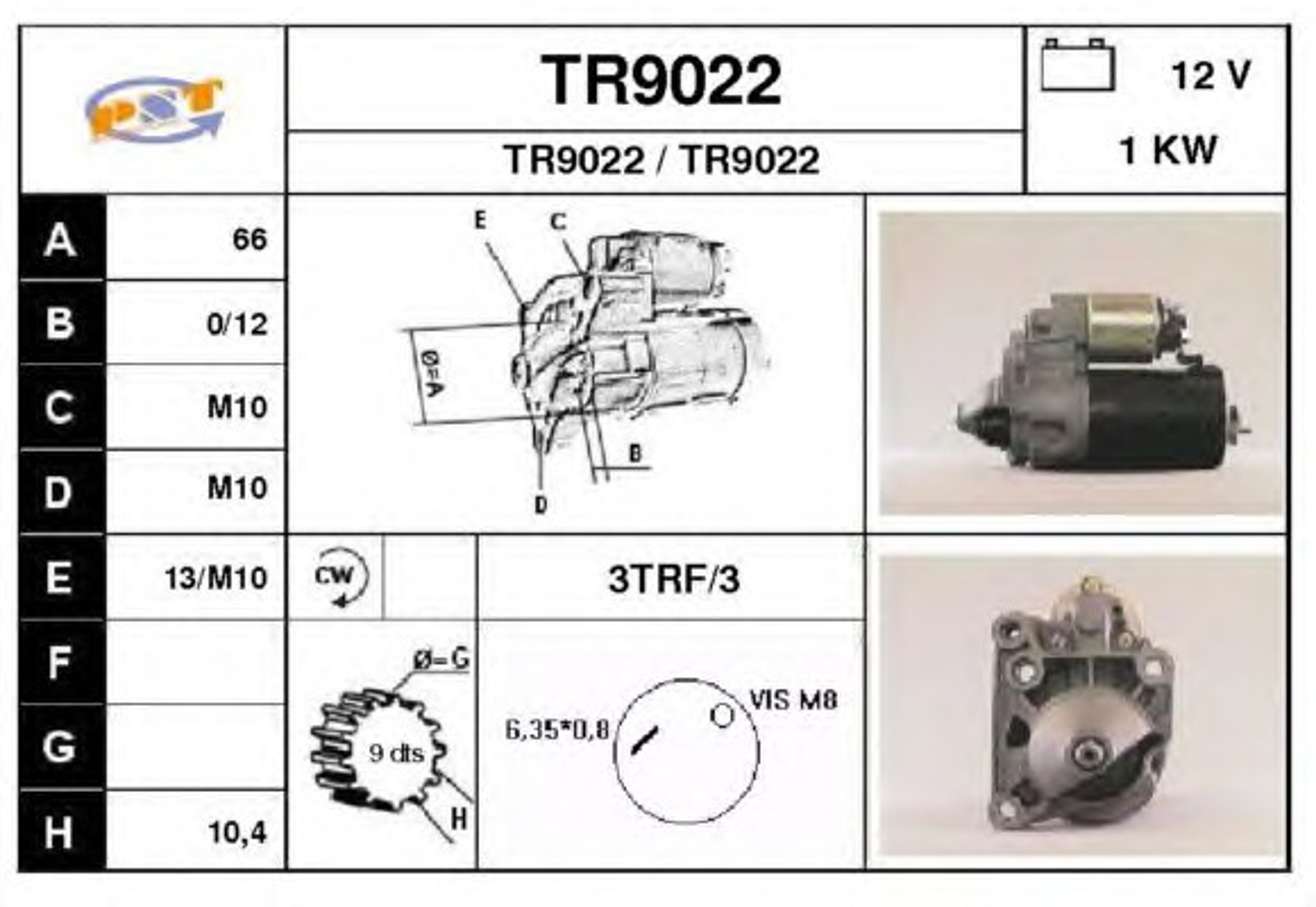 Стартер SNRA TR9022