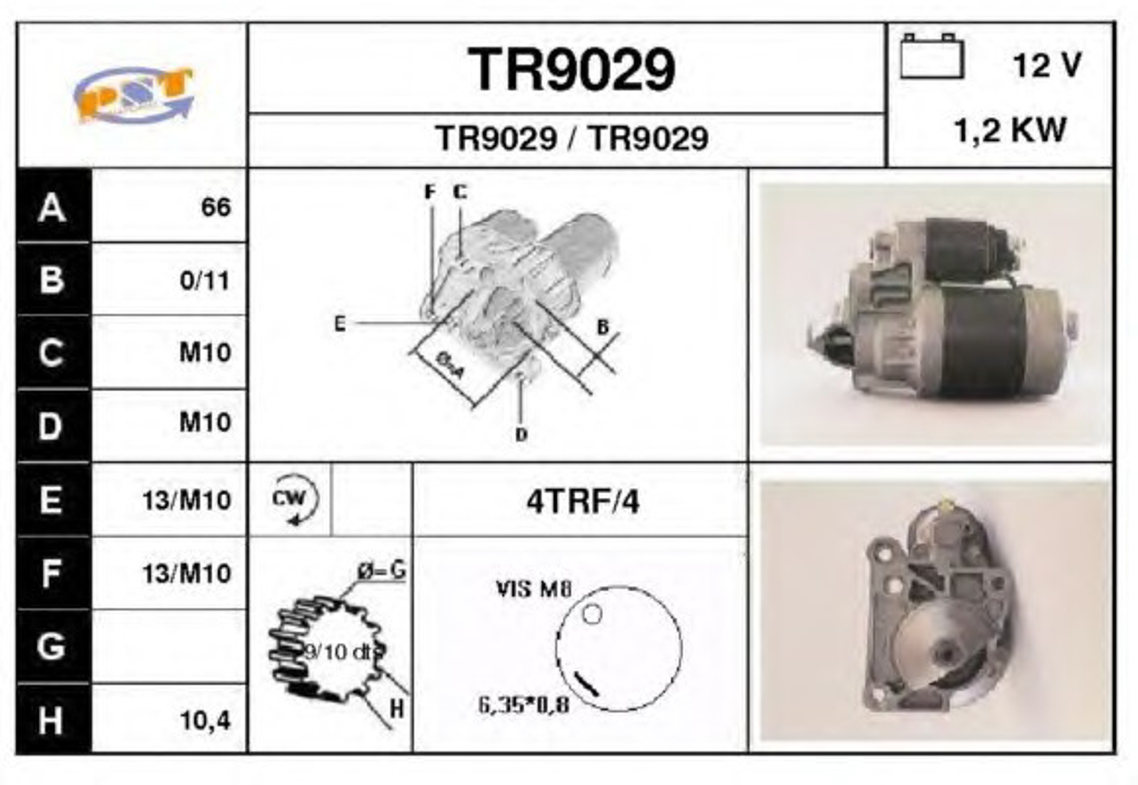 Стартер SNRA TR9029