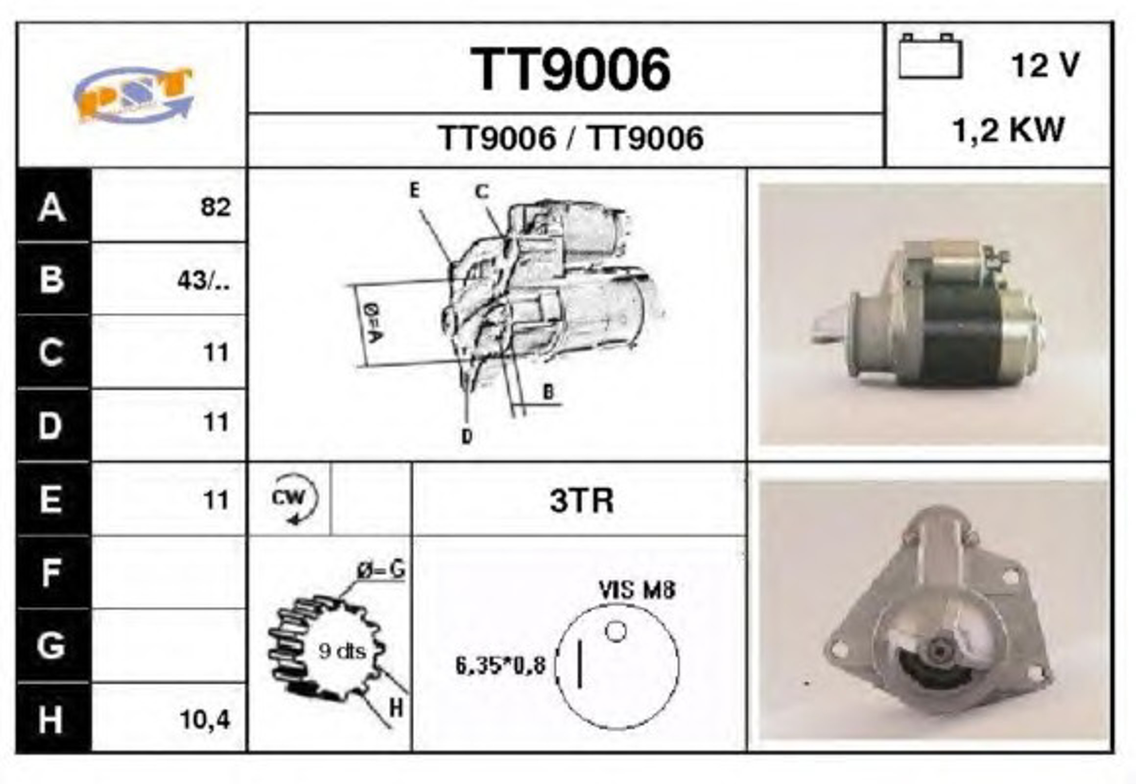Стартер SNRA TT9006