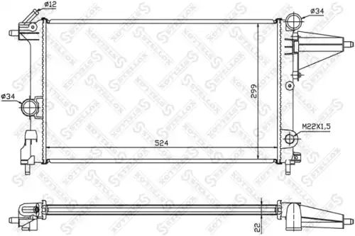 10-25047-SX STELLOX Радиатор охлаждения двигателя