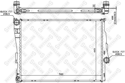 10-25195-SX STELLOX радиатор системы охлаждения