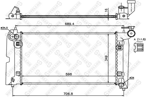 10-25362-SX STELLOX радиатор системы охлаждения