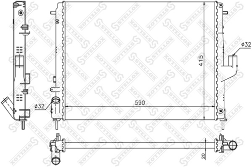 10-26163-SX STELLOX радиатор системы охлаждения