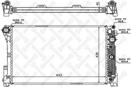 Радиатор охлаждения двигателя STELLOX 10-26555-SX